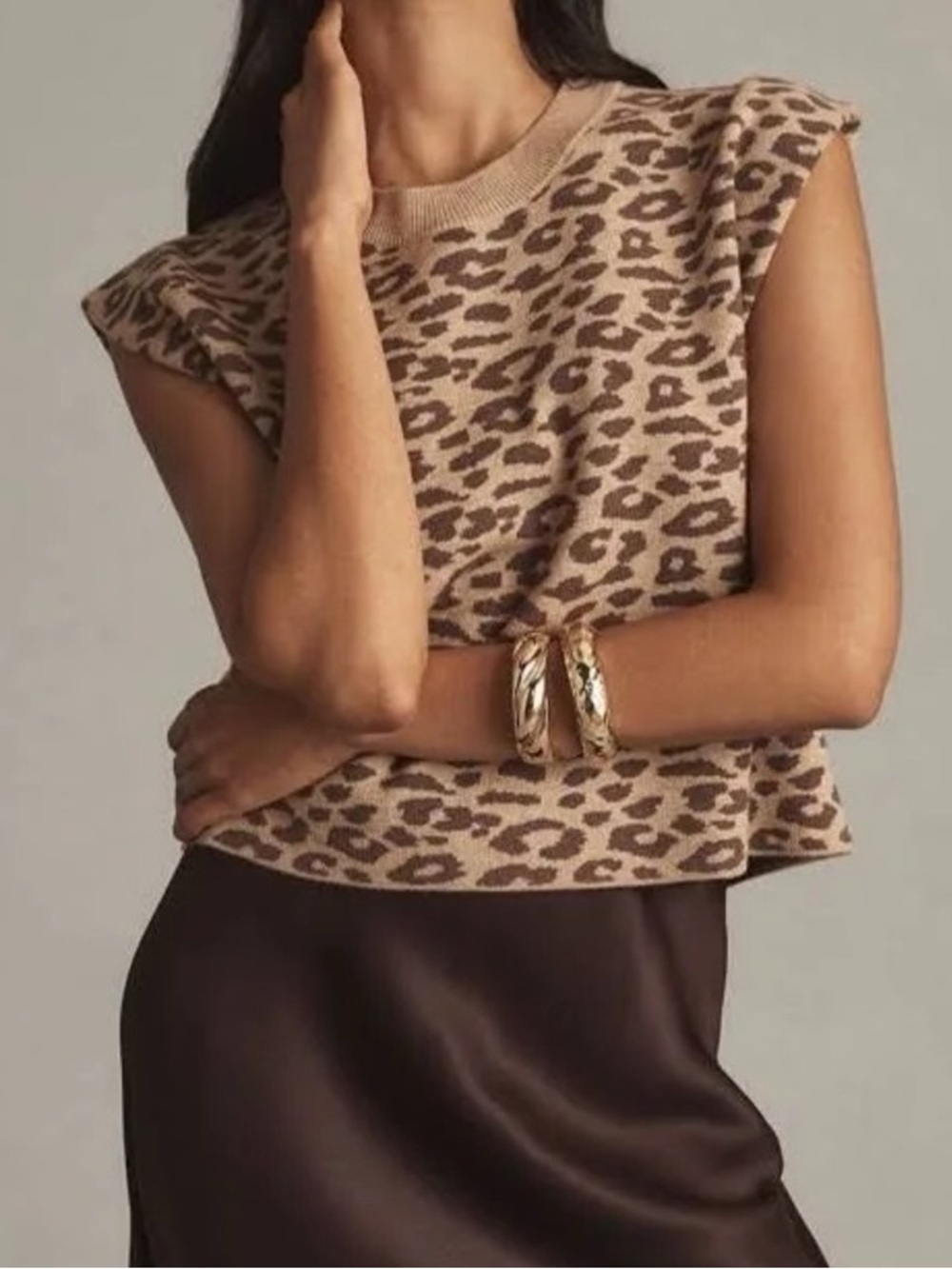 NEW with tags Anthropologie Leopard Print Sweater Vest. Size Medium.